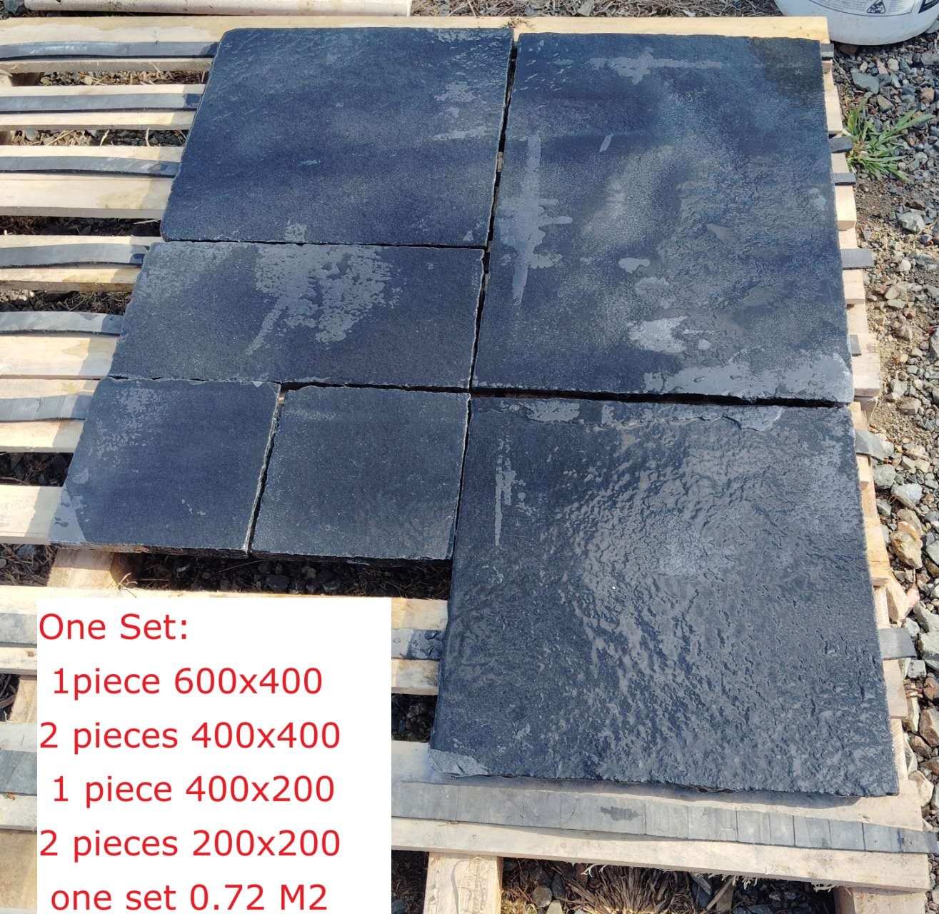 Black Limestone French Pattern Tiles - $50/Set