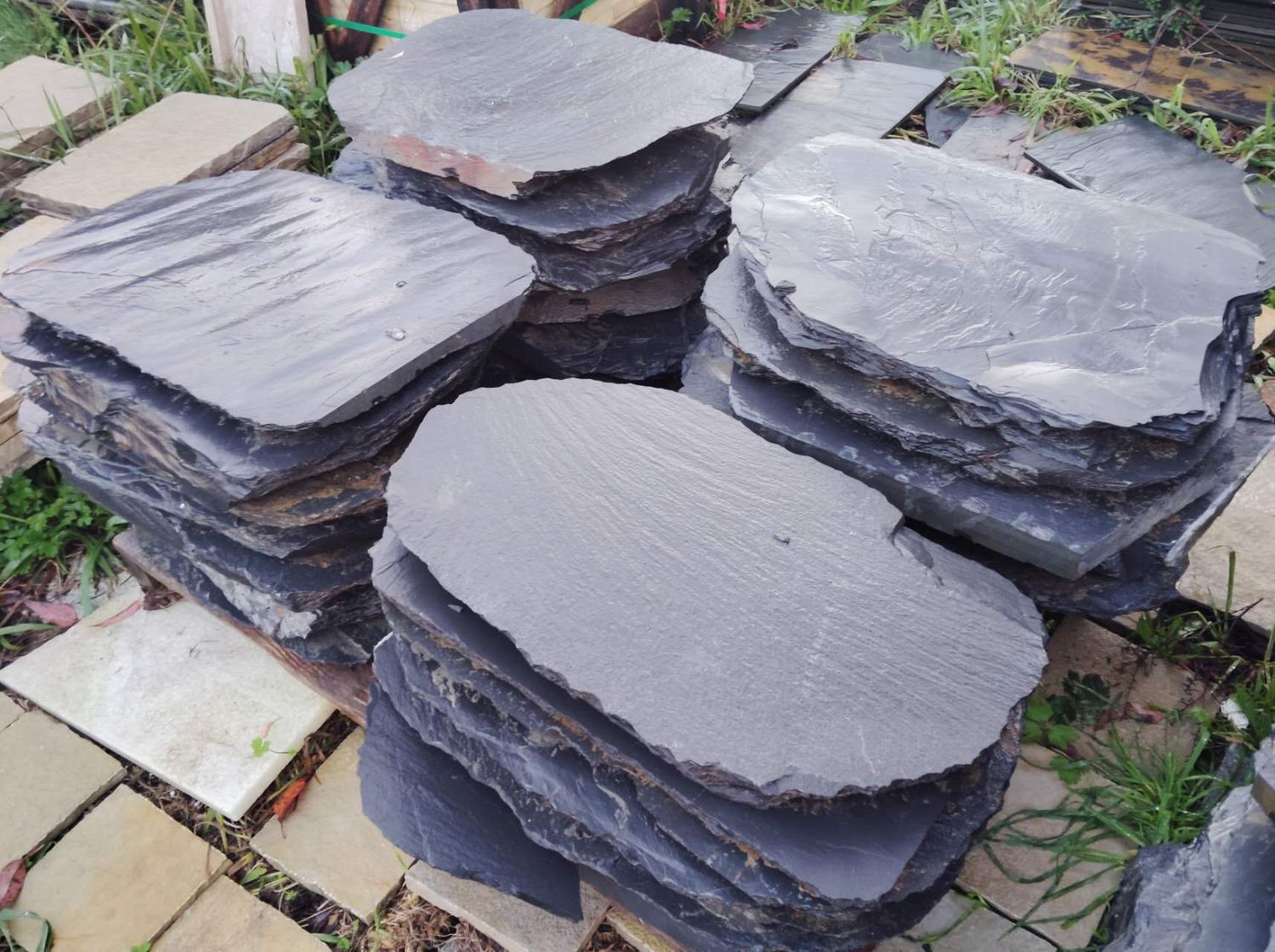 Large Size Black Slate Stepping Stone- 400x600x30-50mm
