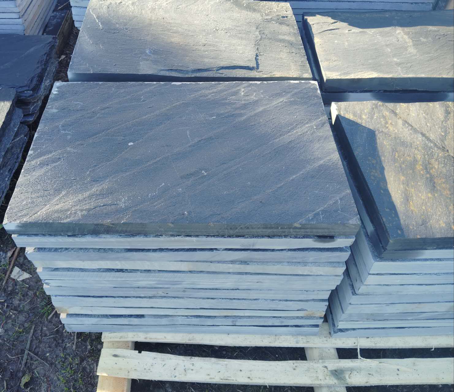 Rectangular Black Slate Stepping Stone- 600x400x30-40mm