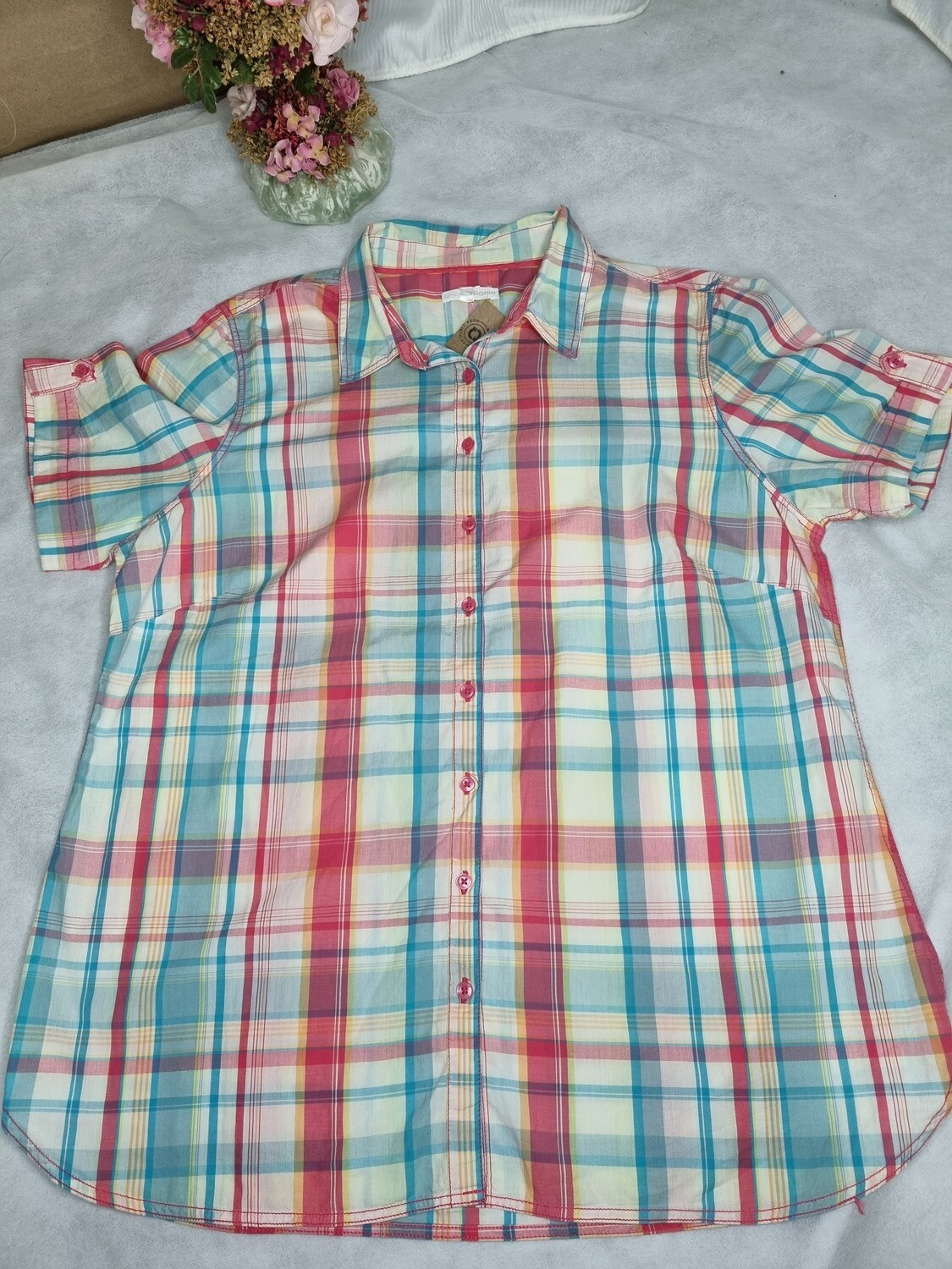CAMISA UNISEX, CUADRILLE, MANGA CORTA.