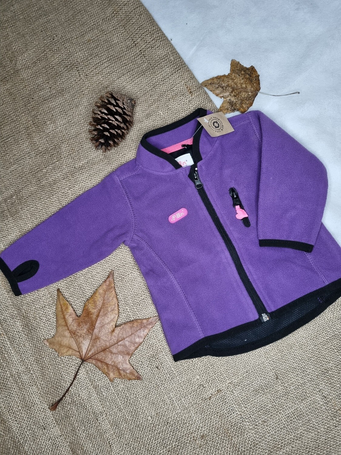 CAMPERA POLAR FORRADA, COLOR VIOLETA, MARCA PILLIN, TALLE 3 MESES. IMPECABLE