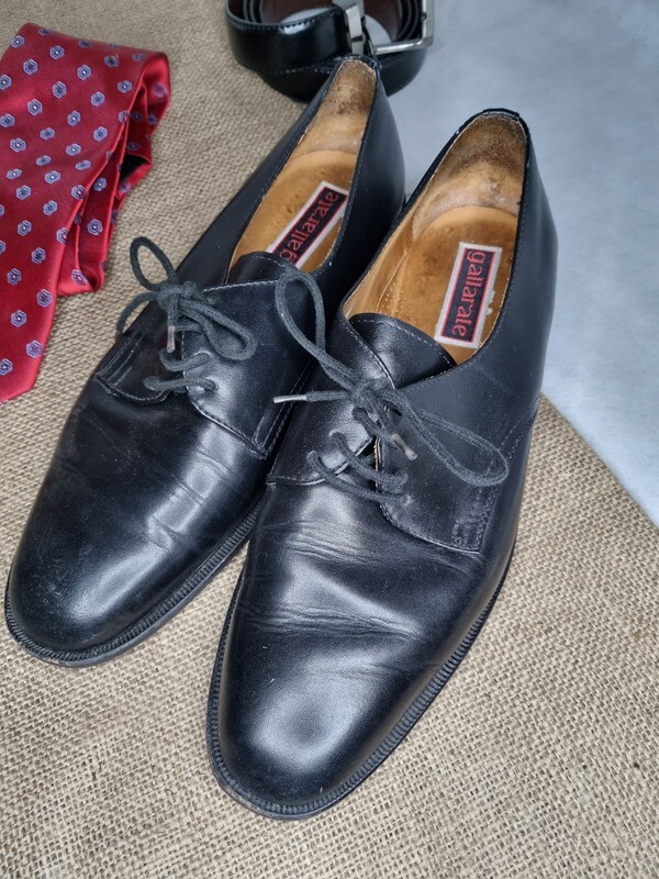 ZAPATOS DE VESTIR, COLOR NEGRO, ACORDONADO, DE CUERO, MARCA GALLARATE, TALLE 44