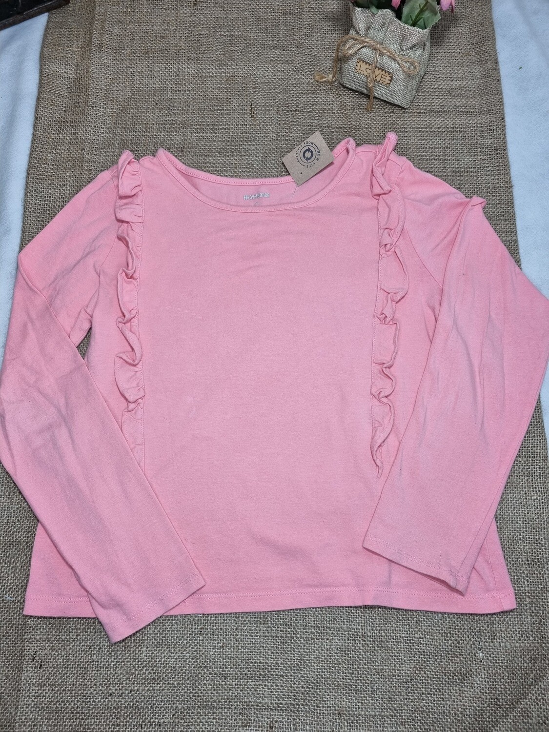 REMERA DE MANGA LARGA, COLOR ROSADO, MARCA GYMBOREE, TALLE 10/12