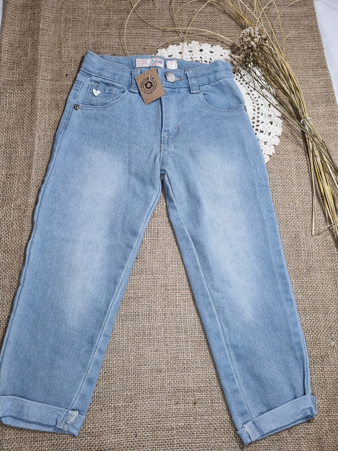PANTALON DE JEAN CHUPIN, COLOR CLARO, MARCA DENIM REPUBLIC, TALLE 2