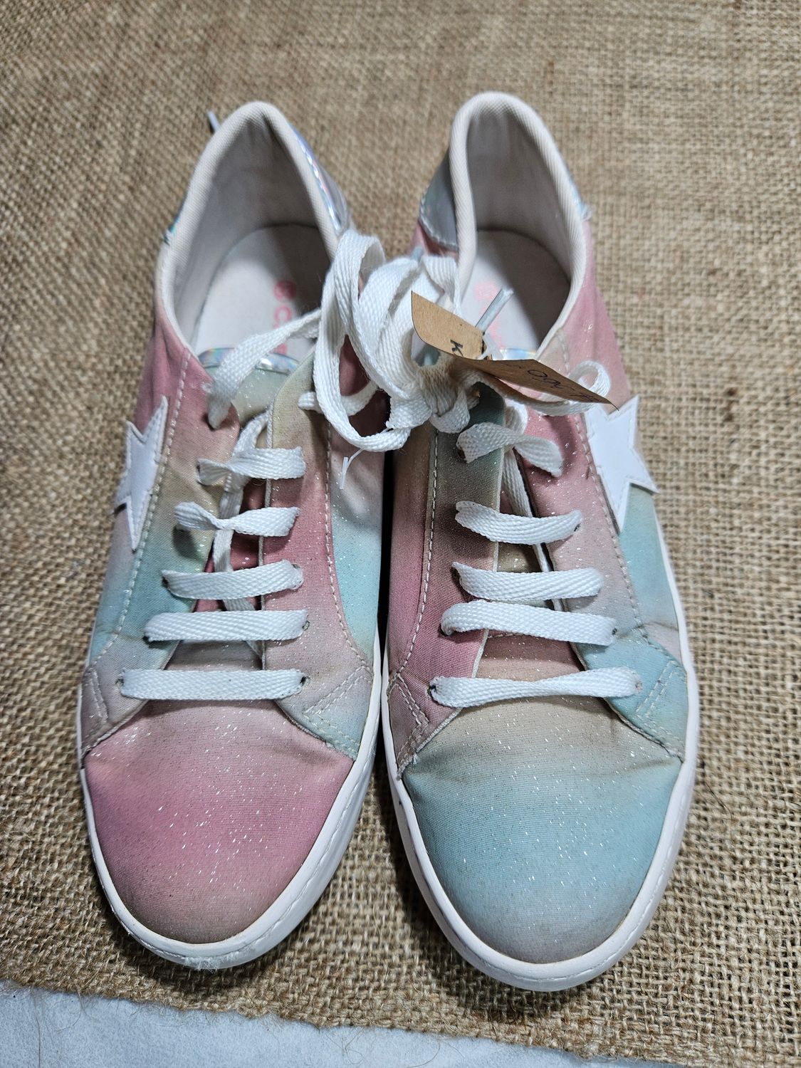 CHAMPION PARA NIÑA, MARCA CHEEKY. TALLE 33. ROSA Y CELESTE CON BRILLOS.