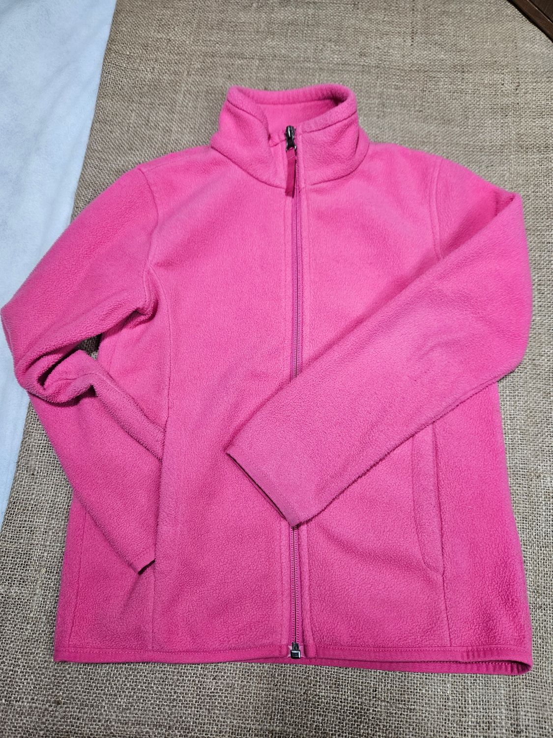 CAMPERA EN POLAR PARA NIÑA, TALLE 8, COLOR ROSA FUERTE