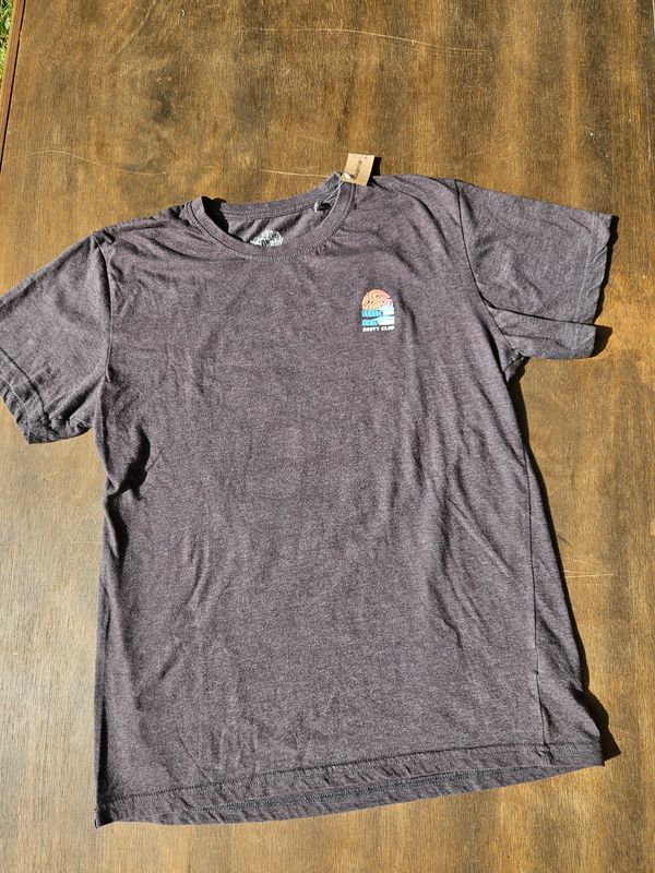 REMERA DE ALGODÓN, MANGA CORTA, MARCA RUSTY, COLOR GRIS. TALLE 18