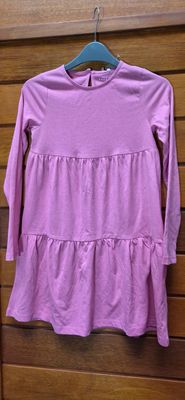 VESTIDO PARA NIÑA, EN ALGODON, MANGA LARGA, TALLE 10 GRANDE. COLOR ROSADO. NUEVO CON ETIQUETA. MARCA NAME IT