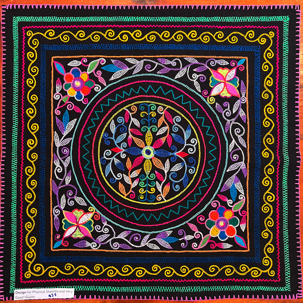 Song for physical stamina, and very good health. 29” x 29