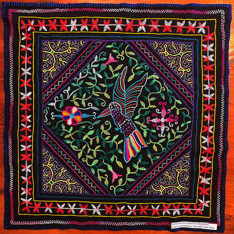 Hummingbird power and the power of medicinal plants for healing the body in mind, opening spiritual vision. 28“ x 29“. #840