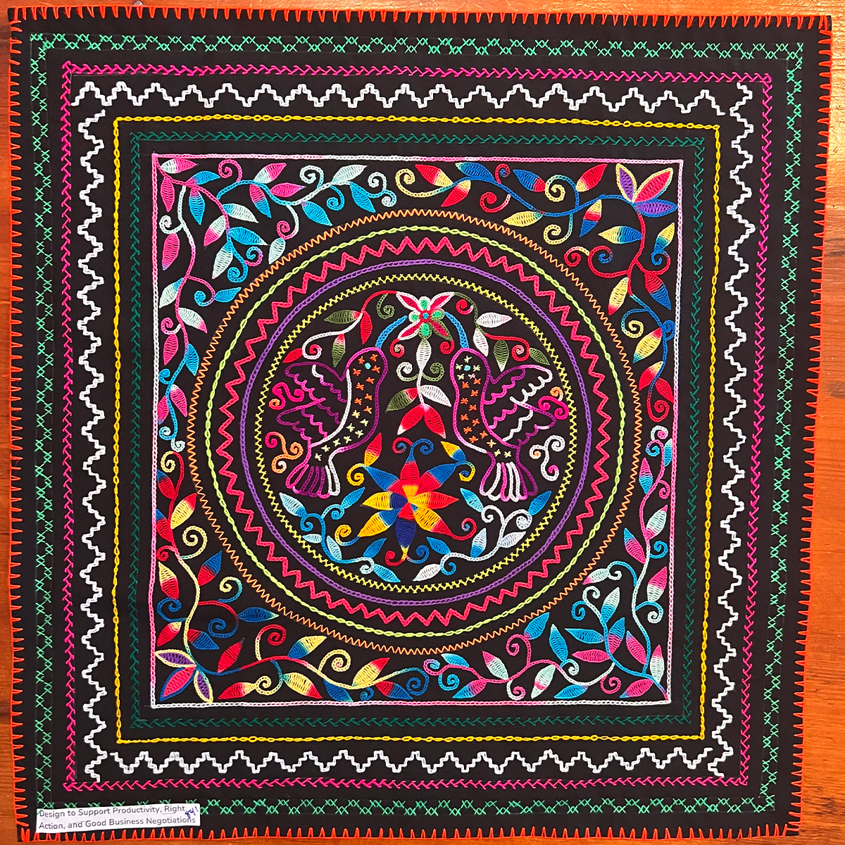 Hummingbird power to support productivity, right action, and success and abundance. 29” x 28”.