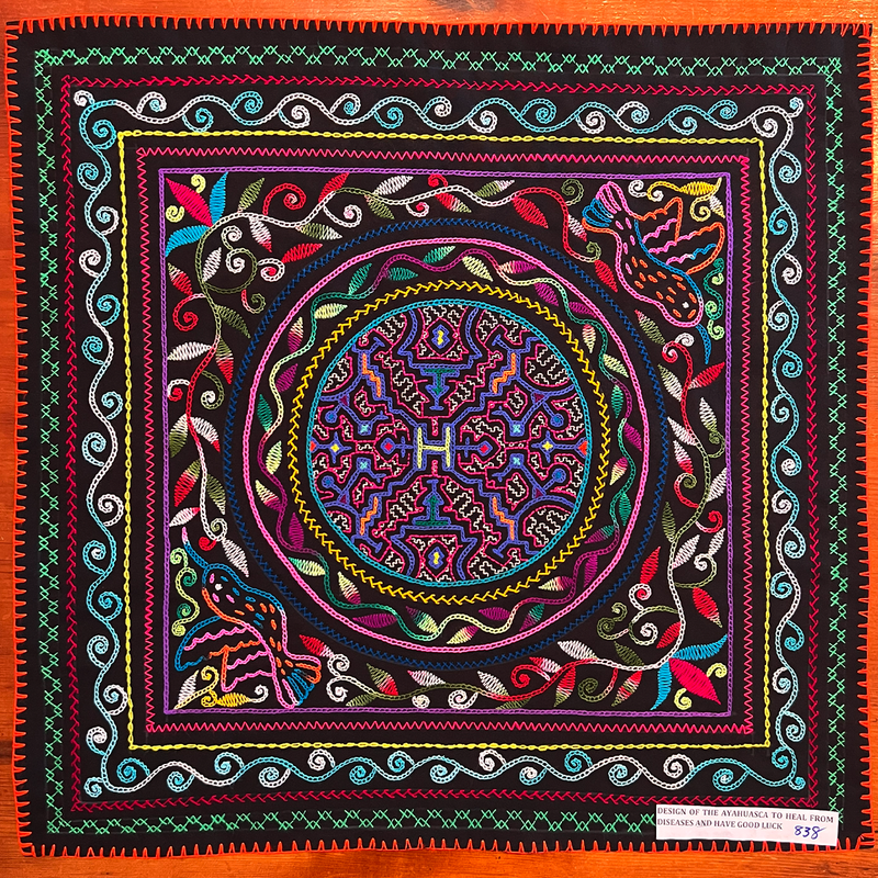 Song of ayahuasca to heal from diseases and have good luck. 29” x 29”.
