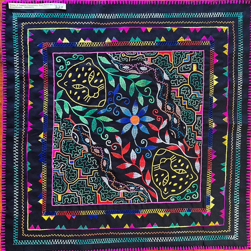 #220 Song of Tobacco for power and protection, Mother Earth, Black Puma, and Anaconda to bring wisdom, good thoughts. 30” x 30”