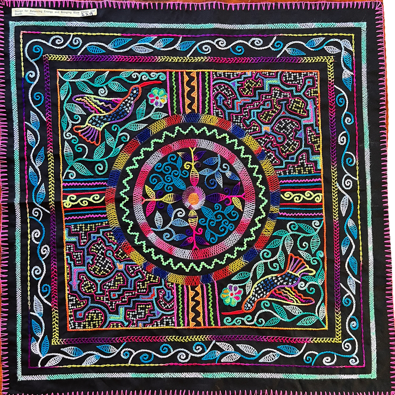 #229 Song for balancing energy in the body and mind of spirit, and bringing more vitality and health to life.  29” x 29”.