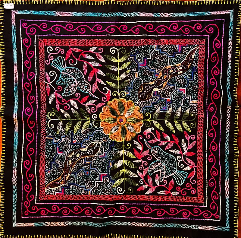 #233 Song for opening new vision, prosperity, and protection, good health, protection from negativity. 28” x 28”