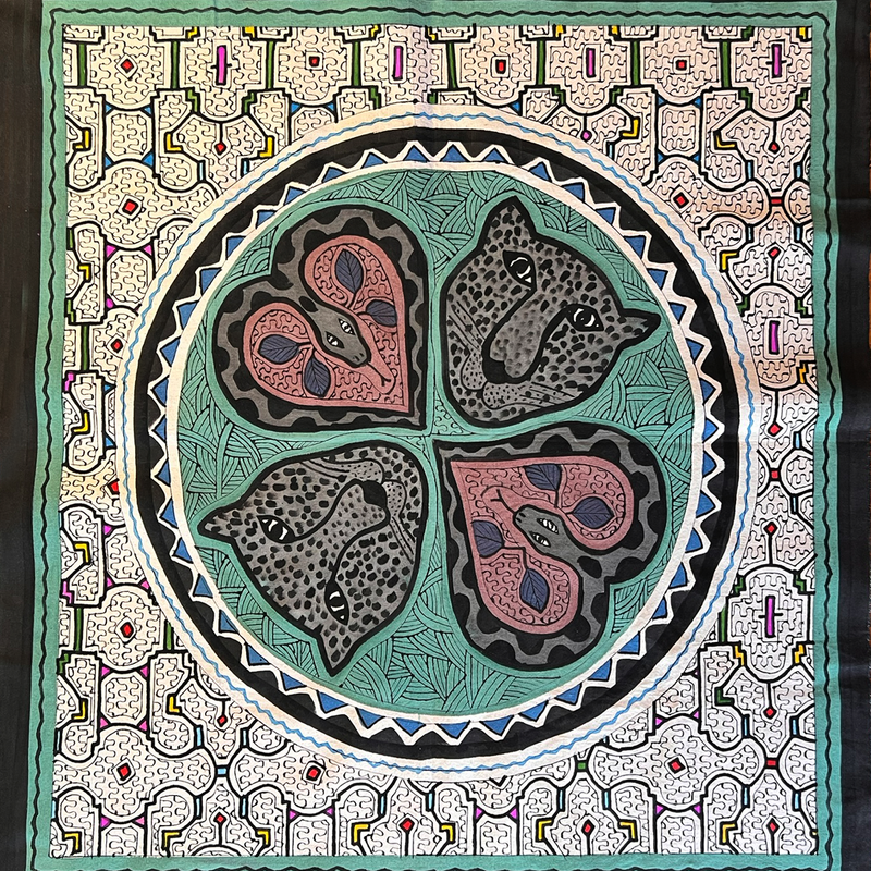 #230 Painted Cloth. Song of the Anaconda, Mother Earth, creativity, protection, and vision.