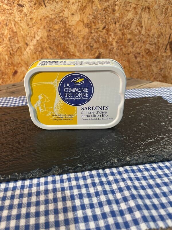 SARDINES HUILE D'OLIVE ET CITRON BIO 115G