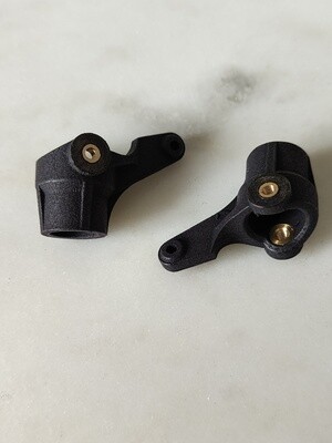 Kyosho Lazer front steering blocks (pair) with M3 inserts.