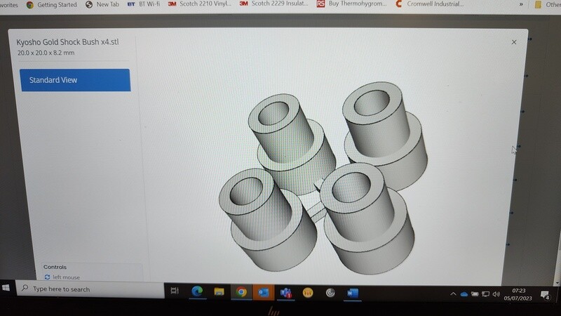 Kyosho shock bushings to fit Kyosho Gold shocks - set of 4