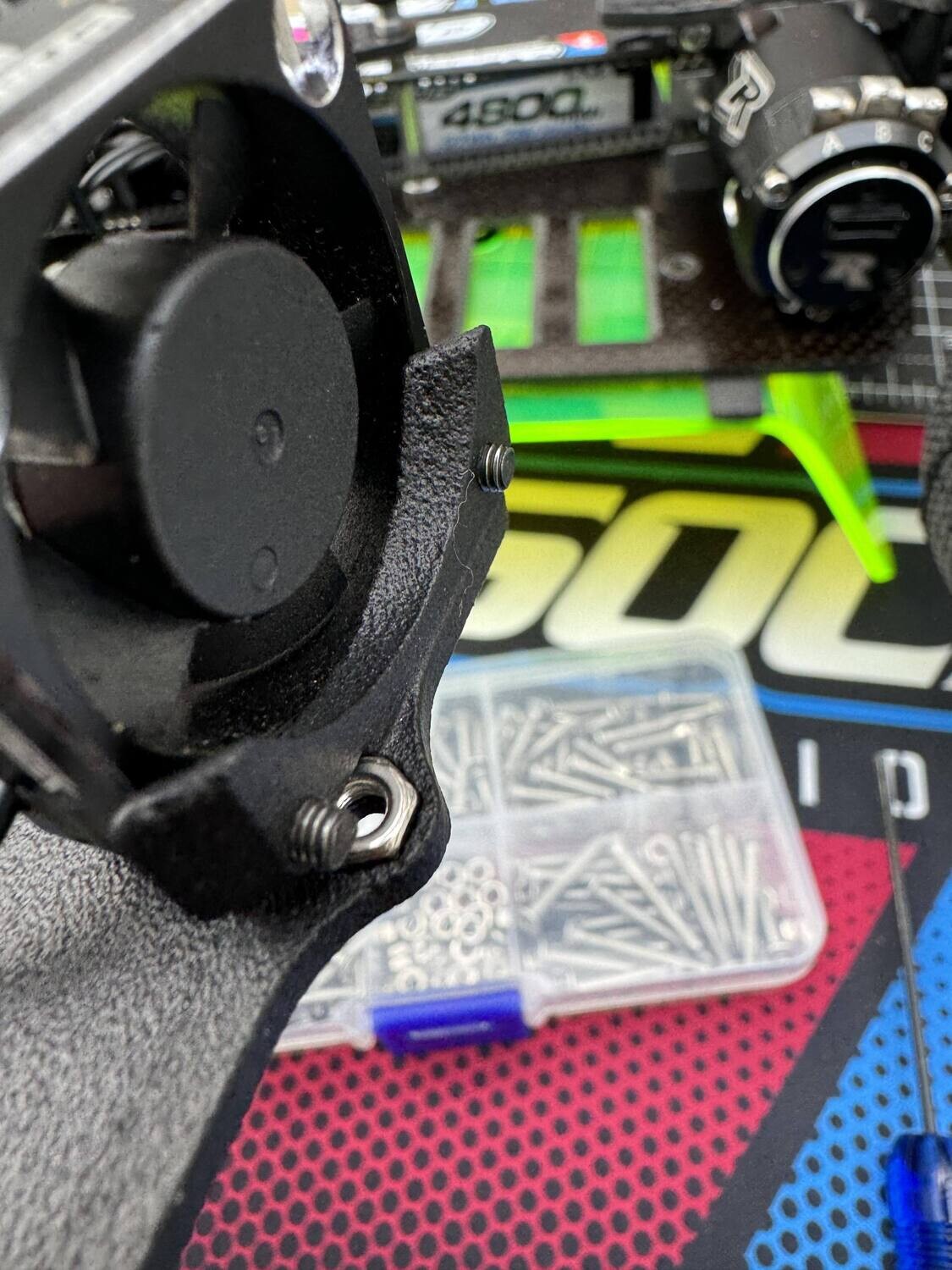 Yokomo MX4 radio tray and fan mount