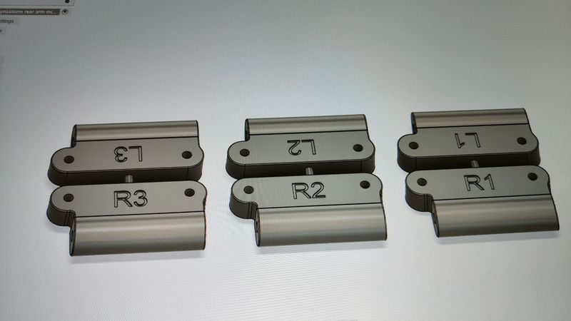 Tamiya Dyna Storm rear arm mounts 1° anti-squat Tamiya Dyna Storm rear arm mounts 1° anti-squat