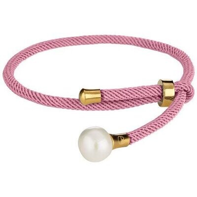 Armband IBIZA Style mit Süßwasserzuchtperle - rosa/gold