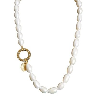 Perlenkette 50 cm mit Design-Modulring