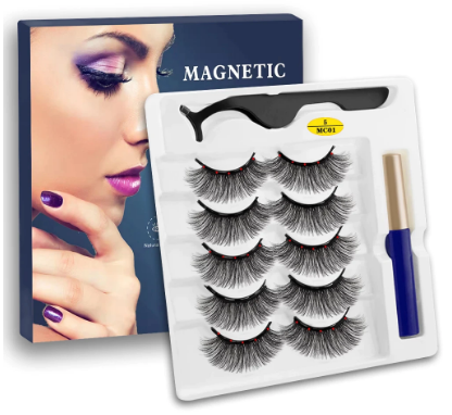 LE 5Pairs 5 Magnetic Eyelashes Eyeliner False Lashes Naturel Mink Eyelashes Waterproof Liquid With Tweezer Faux Cils Magnetique