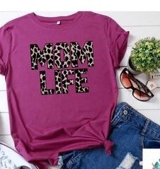 Mom Life Leopard Graphic T