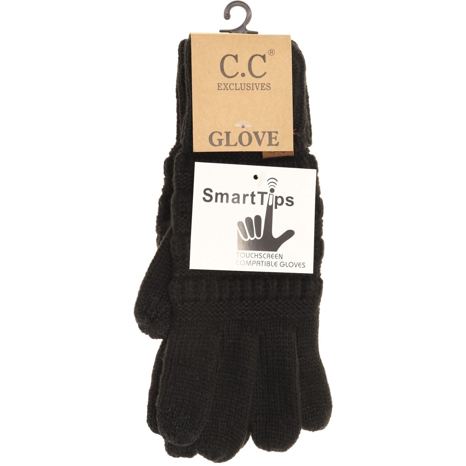 Classic Solid Cable Knit Smart-Tip Gloves