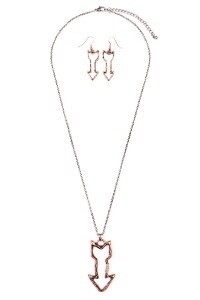 Arrow Necklace Earrings Set
