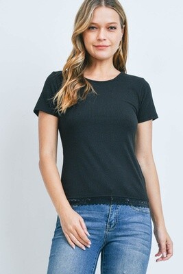 Women's Lace-Trim SS T-Shirt