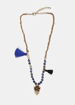 Boho Arrowhead Tassel Necklace Set