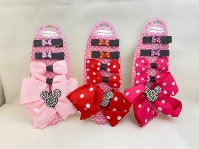 Minnie Mouse Clip-On Bow Set
