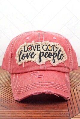 Love God, Love People Baseball Cap