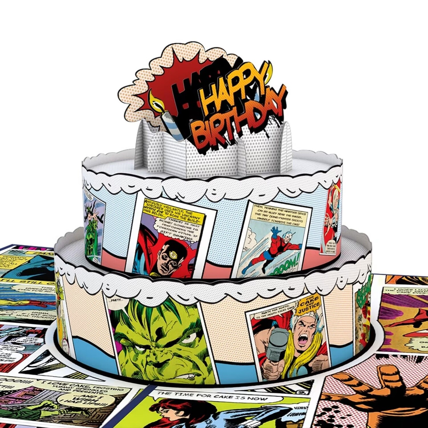 Marvel Comic Birthday Cake Pop-Up Card LP2603