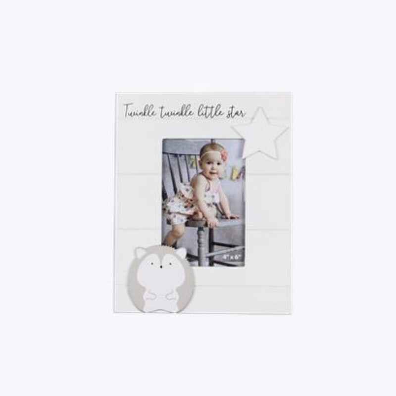 Wood Baby &amp; Love 4x6 Picture Frame, Text: Twinkle Little Star