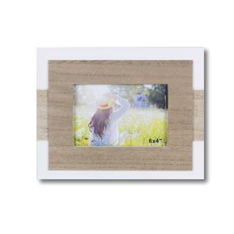 Wooden Natural 4x6 Picture Frame, Color: White Frame