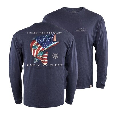 Men's LS T-Shirt - USA Fish