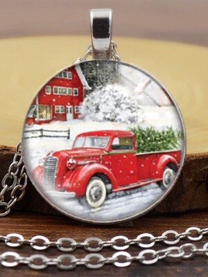 Christmas Truck Charm Necklace