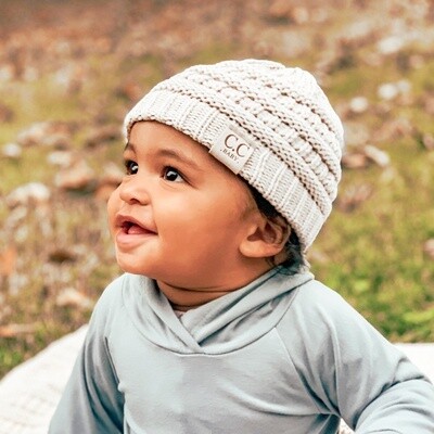 Baby Classic Solid Cable Knit Beanie & Mitten Set