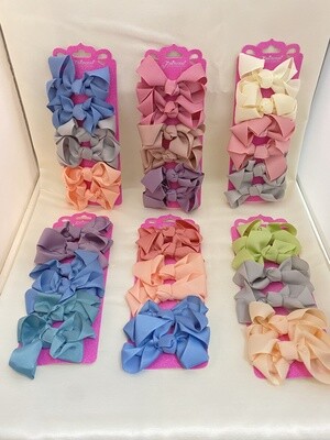 6-PC Pastel Solid Hair Bow Set