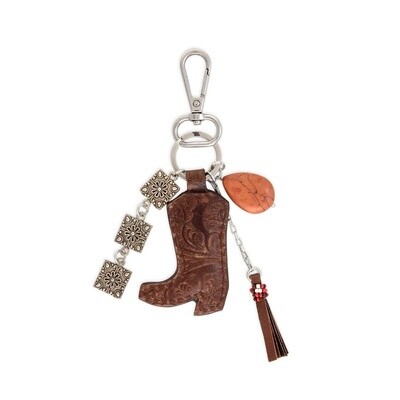 Western Leather Boot Keychain