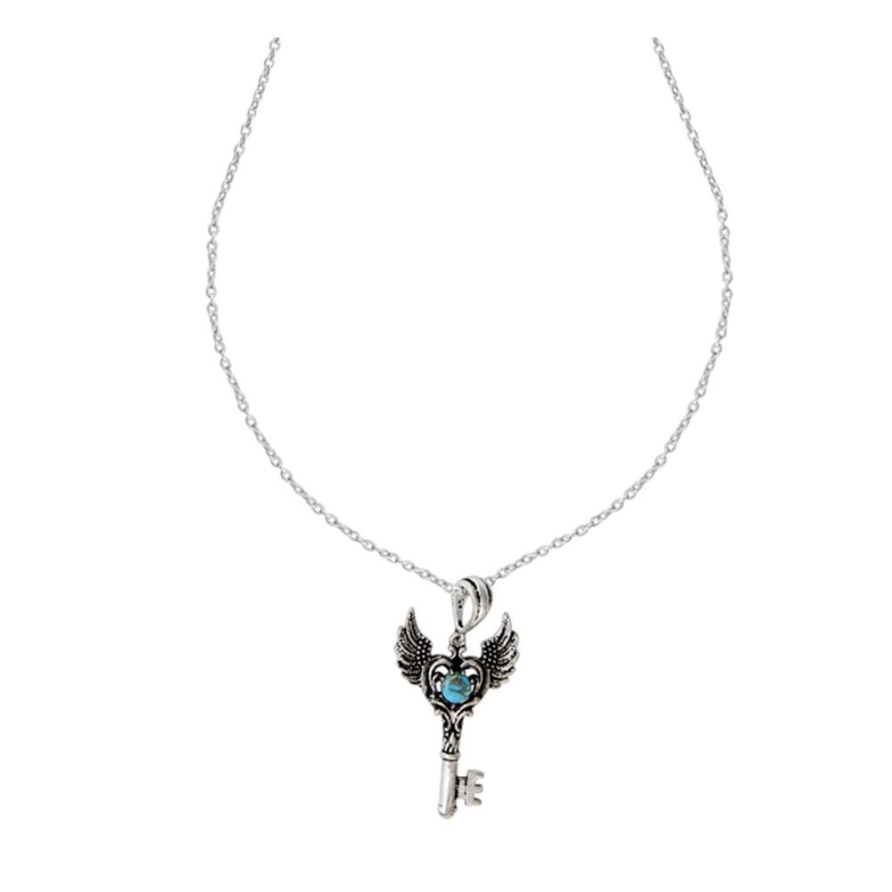 Flying Key Turquoise Pendant Necklace