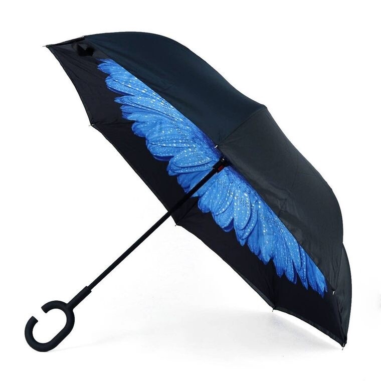 Smart-Brella Umbrella - Deep Blue Flower