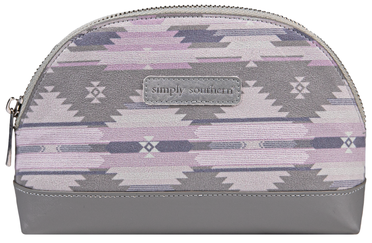 Leather Small Zip Wallet, Pattern: Aztec