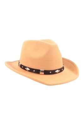 Unisex Felt Cowboy Hat w/ Leather Strap