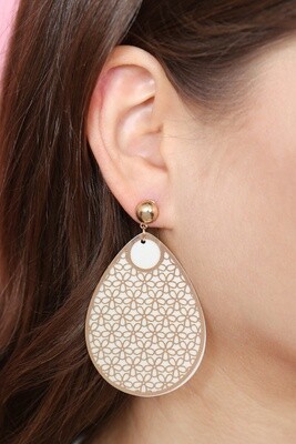 Filigree Flower Teardrop Dangle Earrings