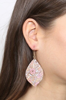 Layered Marquise Floral Drop Earrings