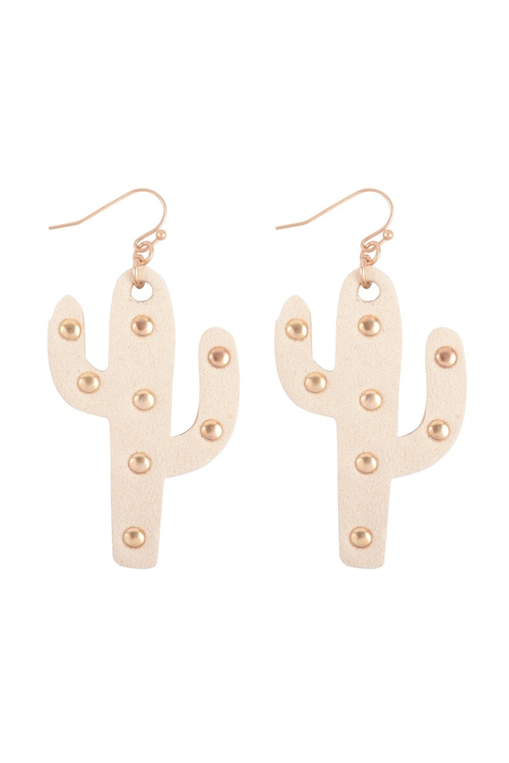 Suede Cactus Studded Earrings